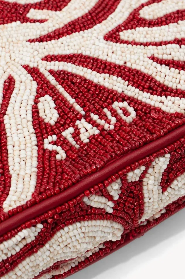 STAUD Shoulder Women TOMMY BEADED BAG SCARLET WHITE STAUD Shoulder Women TOMMY BEADED BAG SCARLET WHITE