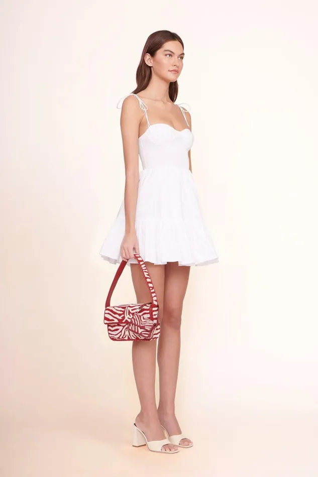 STAUD Shoulder Women TOMMY BEADED BAG SCARLET WHITE STAUD Shoulder Women TOMMY BEADED BAG SCARLET WHITE