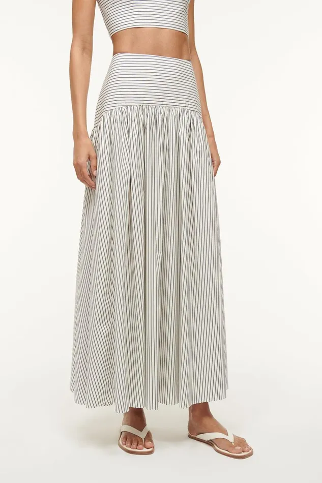 STAUD Skirts Women STAUD PROCIDA SKIRT IVORY MICRO STRIPE STAUD Skirts Women STAUD PROCIDA SKIRT IVORY MICRO STRIPE