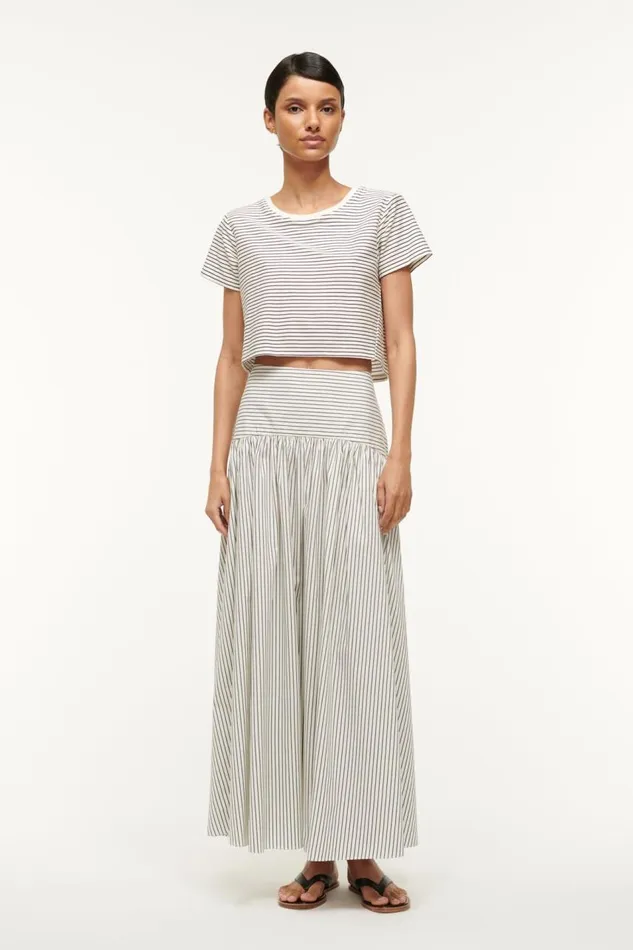 STAUD Skirts Women STAUD PROCIDA SKIRT IVORY MICRO STRIPE STAUD Skirts Women STAUD PROCIDA SKIRT IVORY MICRO STRIPE