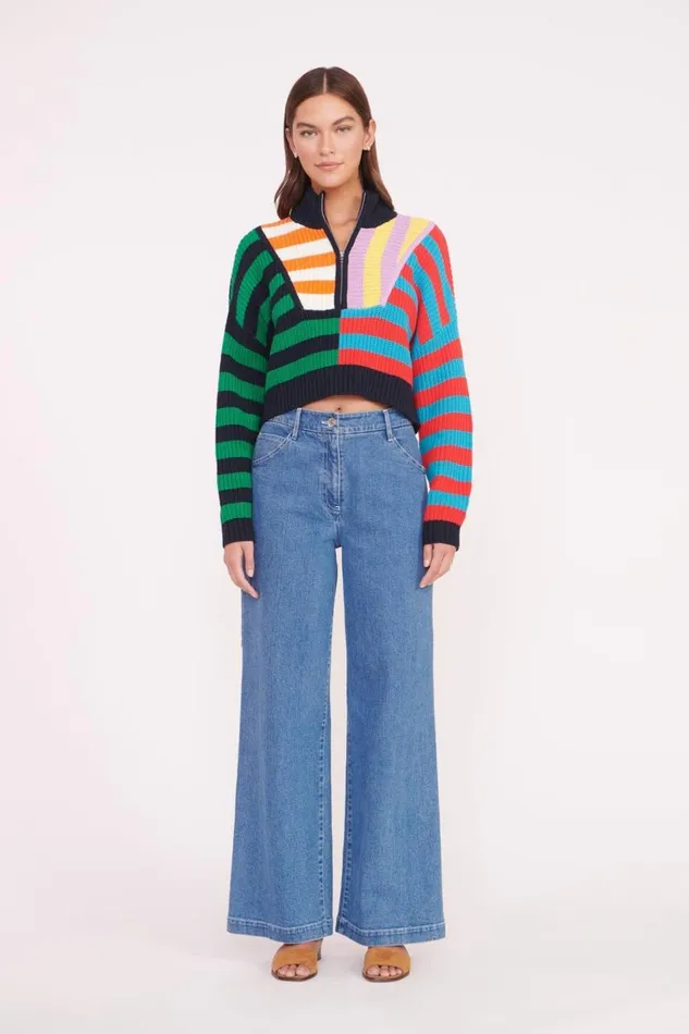 STAUD Sweaters Women STAUD CROPPED HAMPTON SWEATER CABANA STRIPE MULTI STAUD Sweaters Women STAUD CROPPED HAMPTON SWEATER CABANA STRIPE MULTI