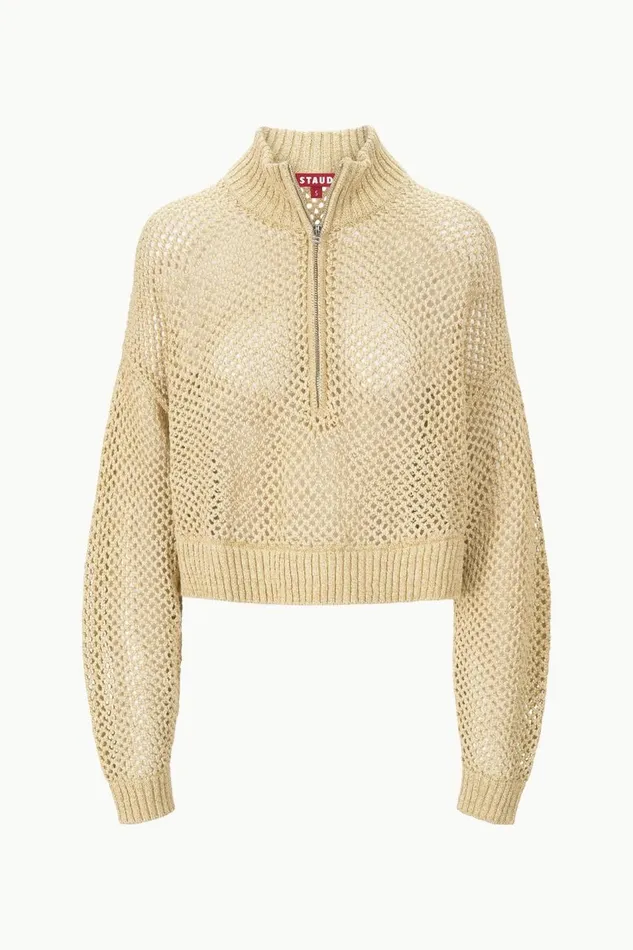 STAUD Sweaters Women STAUD CROPPED HAMPTON SWEATER NATURAL STAUD Sweaters Women STAUD CROPPED HAMPTON SWEATER NATURAL