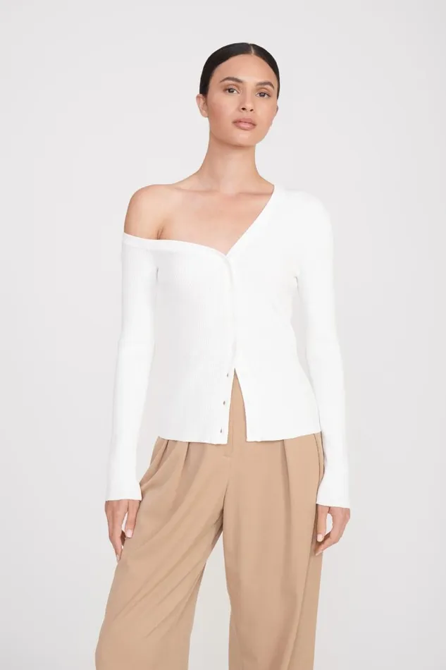 STAUD Tops Women STAUD CRAFTSMAN SWEATER IVORY
