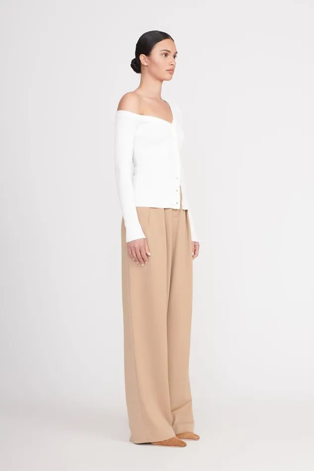 STAUD Tops Women STAUD CRAFTSMAN SWEATER IVORY