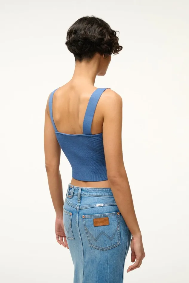 STAUD Tops Women STAUD WRANGLER THE OVERALL RIB TANK DENIM BLUE STAUD Tops Women STAUD WRANGLER THE OVERALL RIB TANK DENIM BLUE