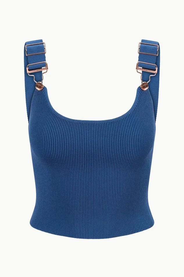 STAUD Tops Women STAUD WRANGLER THE OVERALL RIB TANK DENIM BLUE STAUD Tops Women STAUD WRANGLER THE OVERALL RIB TANK DENIM BLUE