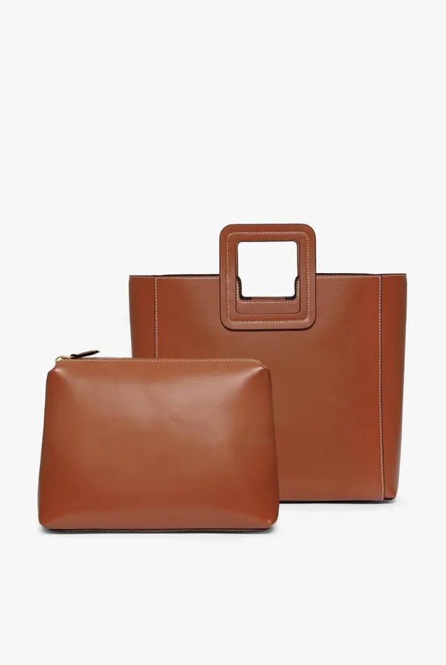 STAUD Totes Women SHIRLEY LEATHER BAG SADDLE STAUD Totes Women SHIRLEY LEATHER BAG SADDLE