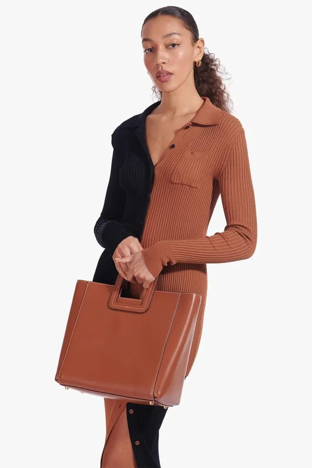 STAUD Totes Women SHIRLEY LEATHER BAG SADDLE STAUD Totes Women SHIRLEY LEATHER BAG SADDLE