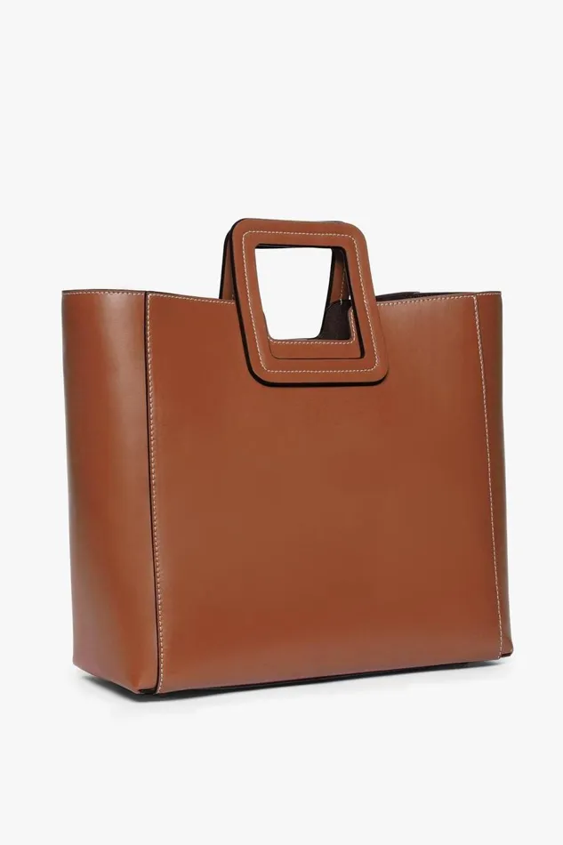 STAUD Totes Women SHIRLEY LEATHER BAG SADDLE STAUD Totes Women SHIRLEY LEATHER BAG SADDLE