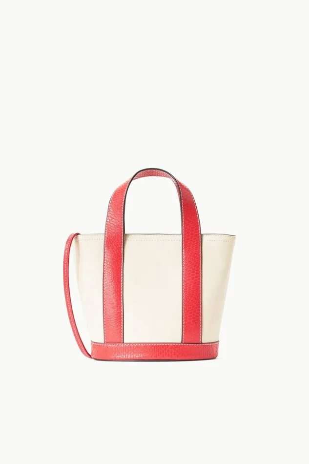 STAUD Totes Women STAUD ALLORA MINI TOTE CREAM RED ROSE