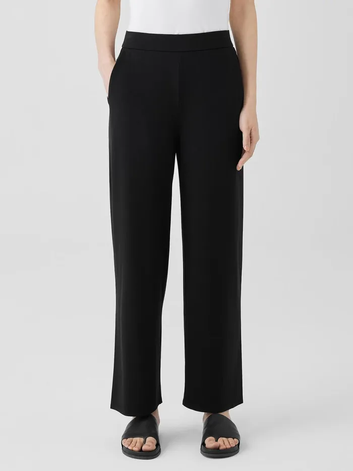 Stretch Jersey Knit Straight Pant Black Women Eileen Fisher Pants Shorts and Jumpsuits