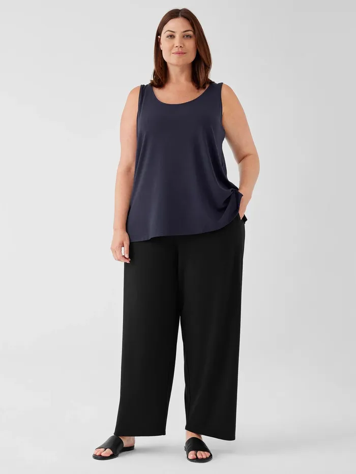 Stretch Jersey Knit Straight Pant Black Women Eileen Fisher Pants Shorts and Jumpsuits