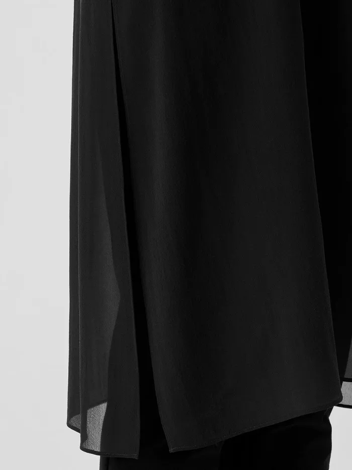 Stretch Silk Jersey Mock Neck Top Black Women Eileen Fisher Tops and Tees