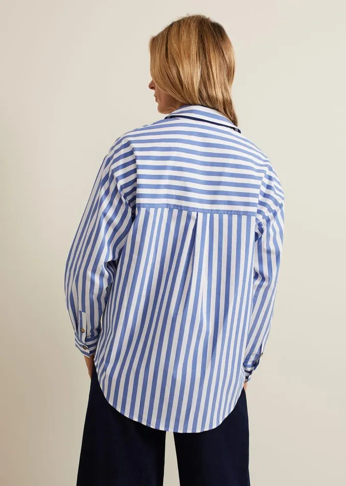 Stripe Shirt Blue Women Phase Eight Shirts and Blouses