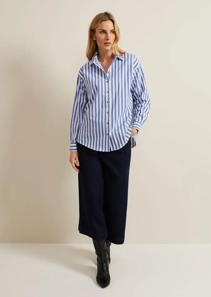 Stripe Shirt Blue Women Phase Eight Shirts and Blouses