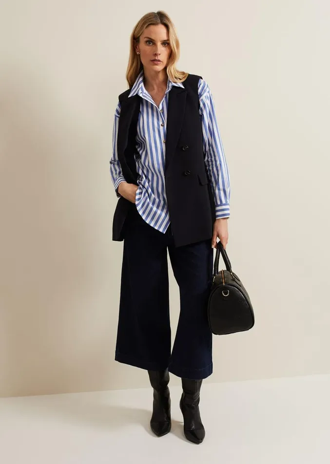 Stripe Shirt Blue Women Phase Eight Shirts and Blouses