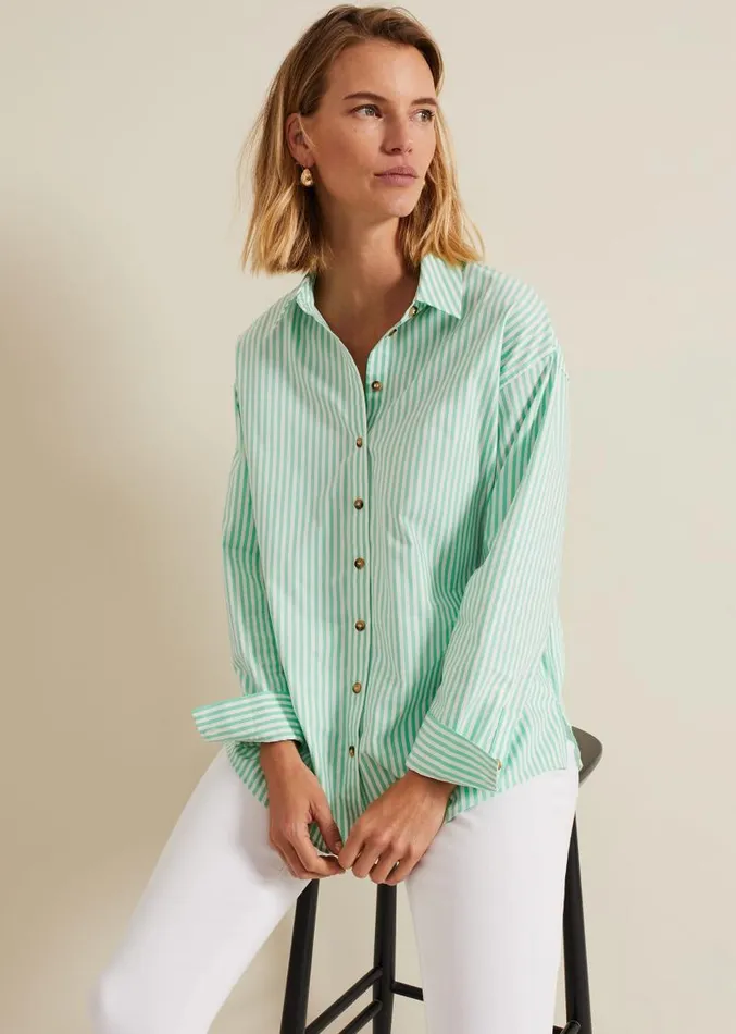 Stripe Shirt Greenivory Women Phase Eight Shirts and Blouses