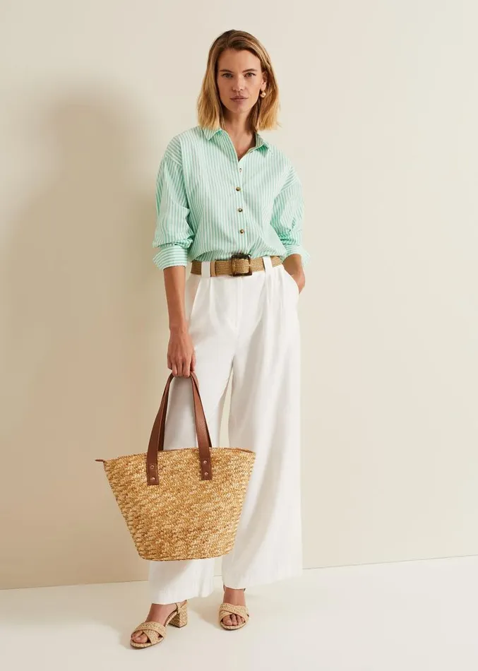 Stripe Shirt Greenivory Women Phase Eight Shirts and Blouses