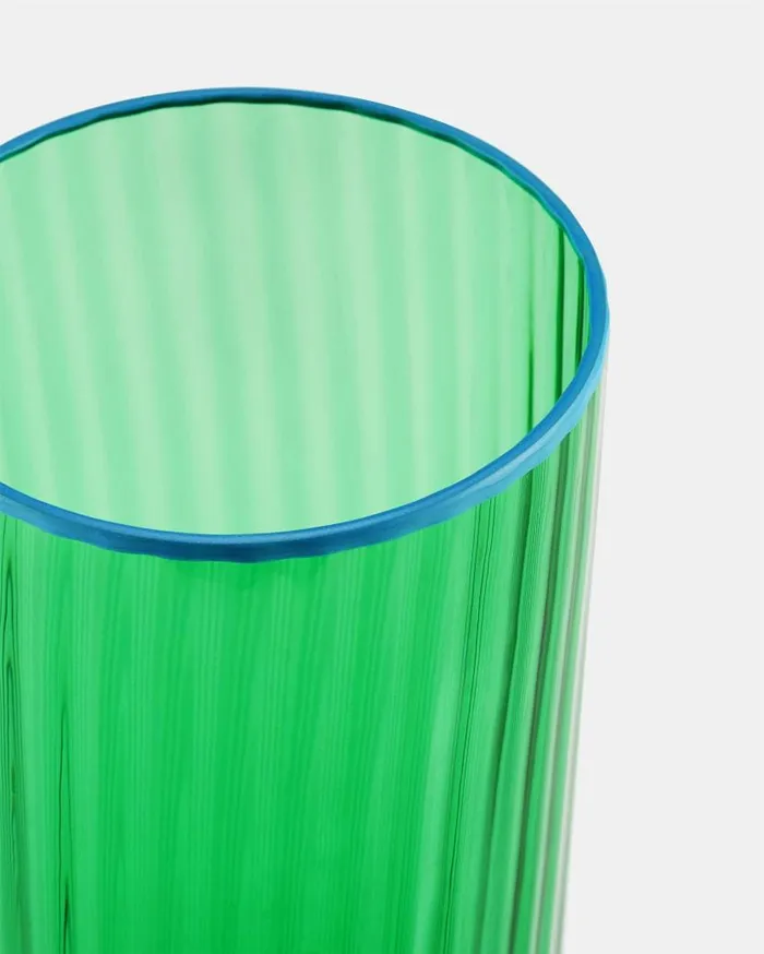 Striped Flute Glass Green Women Aquazzura Glassware Striped Flute Glass Green Women Aquazzura Glassware