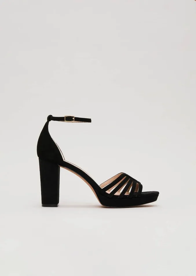 Suede Strappy Platform Shoe Black Women Phase Eight Occasion Shoes