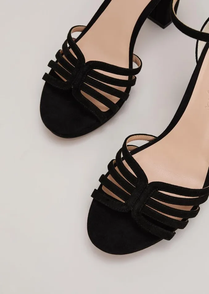 Suede Strappy Platform Shoe Black Women Phase Eight Occasion Shoes