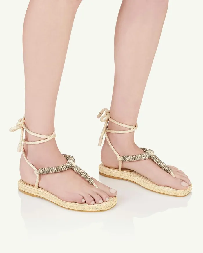 Sunkissed Espadrille Flat Beige Women Aquazzura Flats Sunkissed Espadrille Flat Beige Women Aquazzura Flats