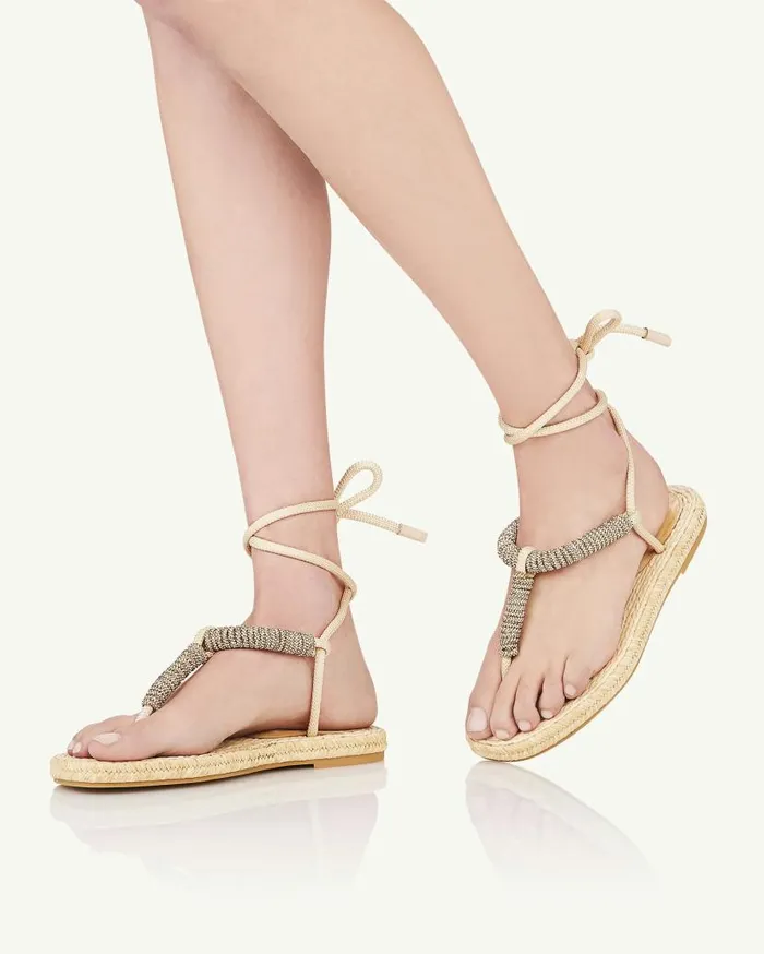 Sunkissed Espadrille Flat Beige Women Aquazzura Flats Sunkissed Espadrille Flat Beige Women Aquazzura Flats