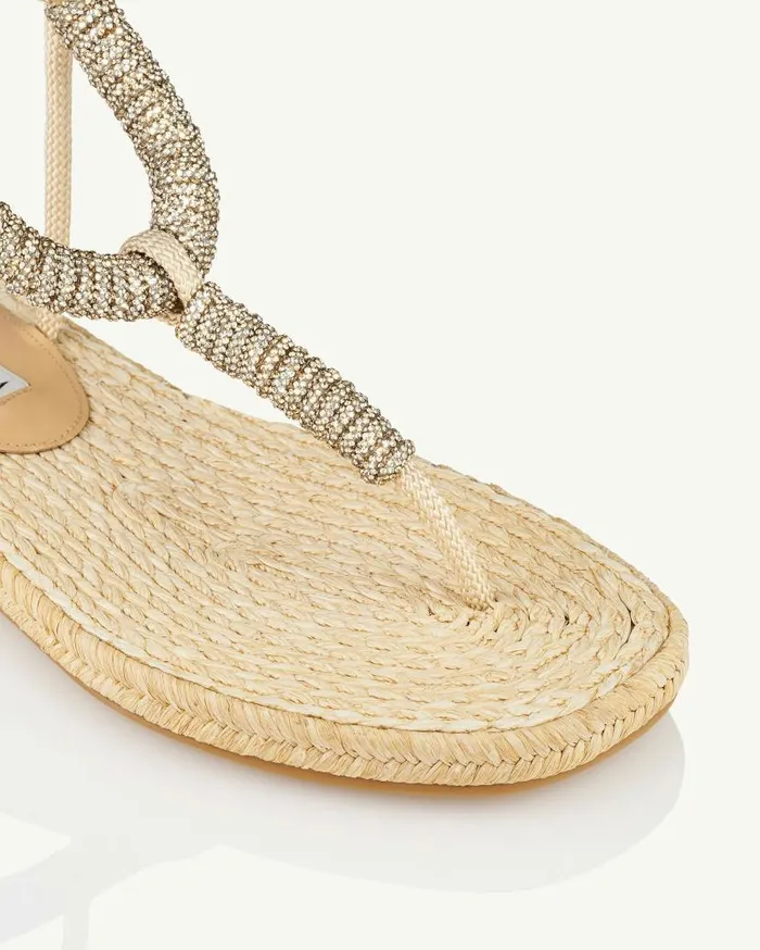 Sunkissed Espadrille Flat Beige Women Aquazzura Flats Sunkissed Espadrille Flat Beige Women Aquazzura Flats