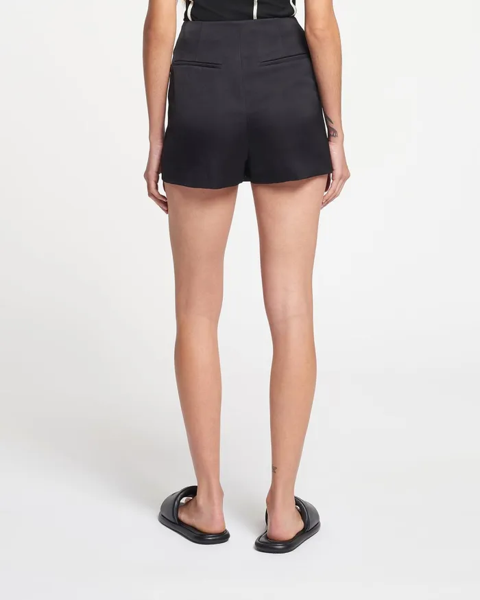 Svana TechSatin Wrap Mini Skort Black Women Nanushka Bottoms
