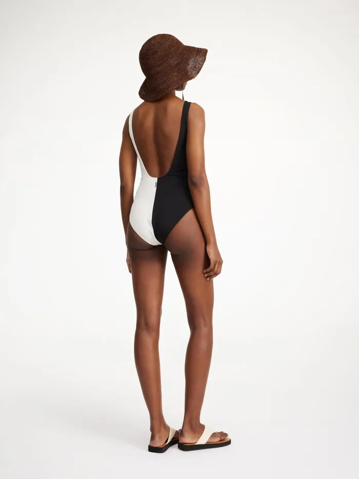 Swimwear Women By Malene Birger Bonday Swimsuit Block Stripe Black White
