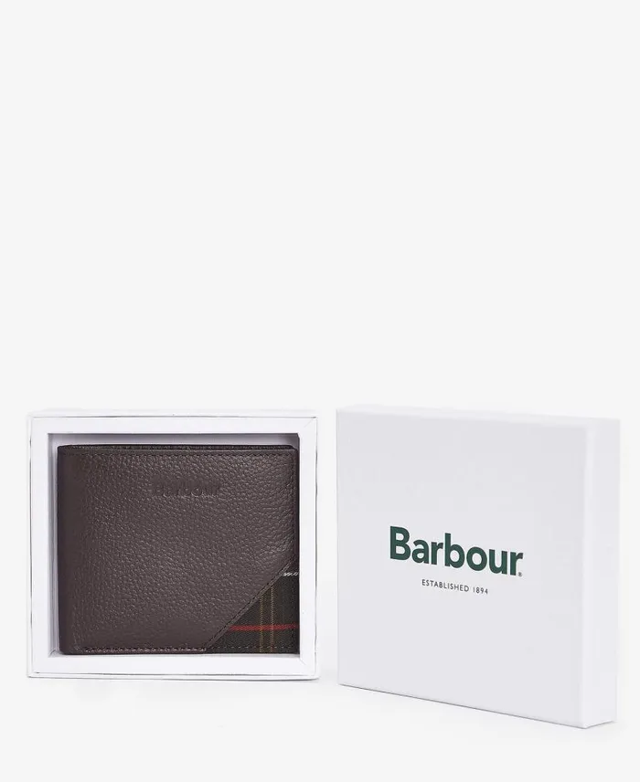 Tabert Leather Wallet Chocolate Brown Men Barbour Wallets and Card Holders