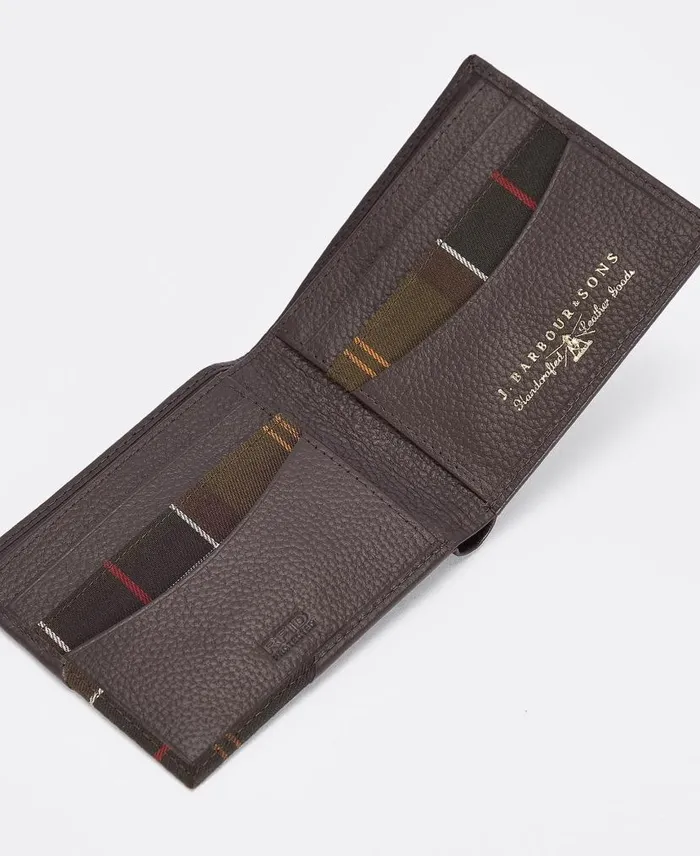 Tabert Leather Wallet Chocolate Brown Men Barbour Wallets and Card Holders