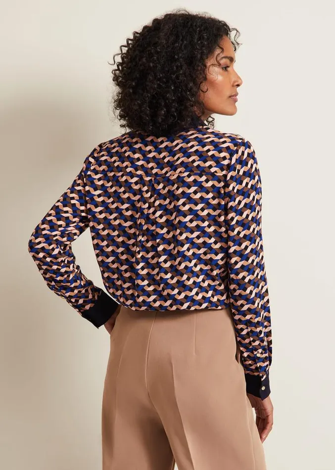 Talia Geo Print Shirt Multicoloured Women Phase Eight Shirts and Blouses