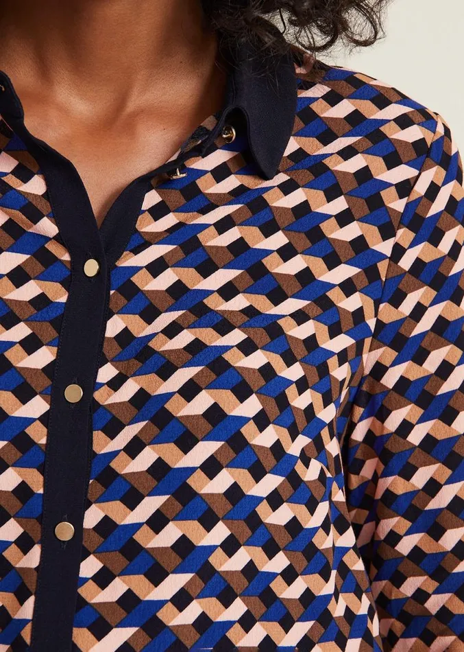 Talia Geo Print Shirt Multicoloured Women Phase Eight Shirts and Blouses