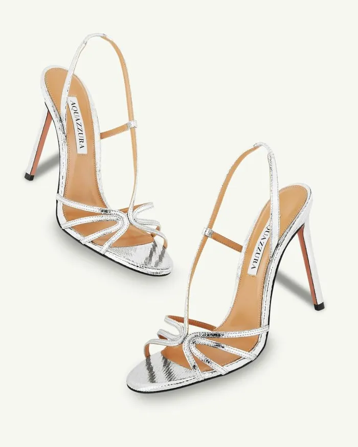 Talk To Me Sandal 105 Silver Women Aquazzura Sandals Talk To Me Sandal 105 Silver Women Aquazzura Sandals