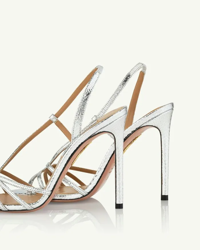 Talk To Me Sandal 105 Silver Women Aquazzura Sandals Talk To Me Sandal 105 Silver Women Aquazzura Sandals