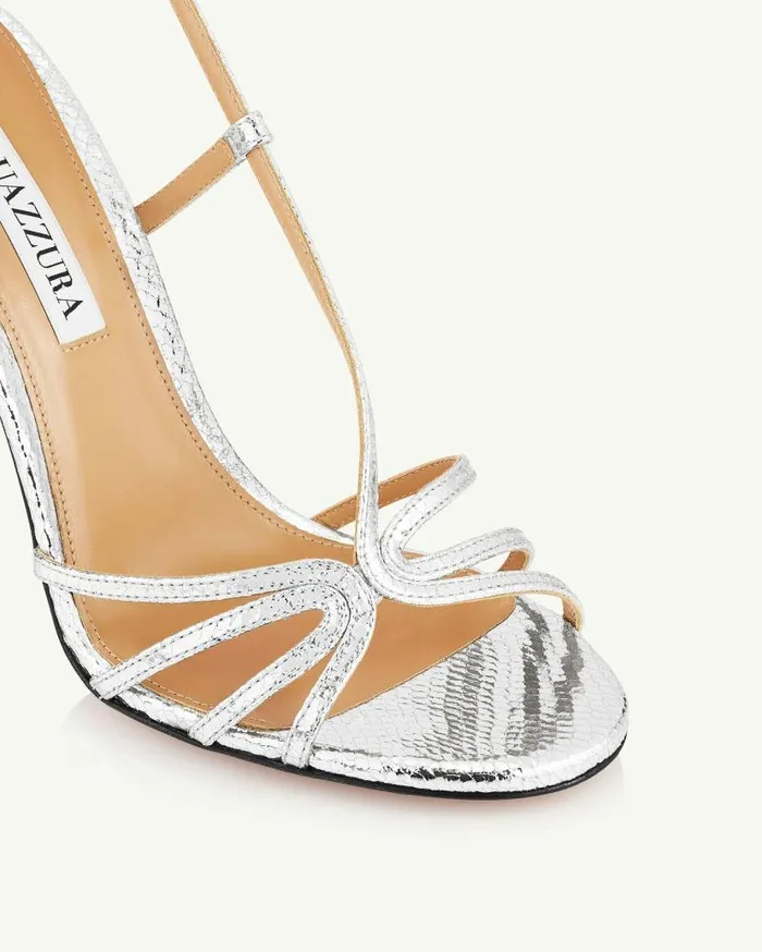 Talk To Me Sandal 105 Silver Women Aquazzura Sandals Talk To Me Sandal 105 Silver Women Aquazzura Sandals