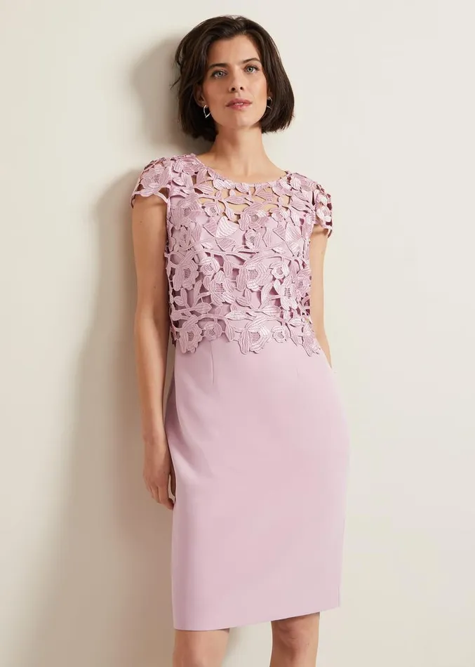 Tallula Lace Dress Pink Women Phase Eight Dresses