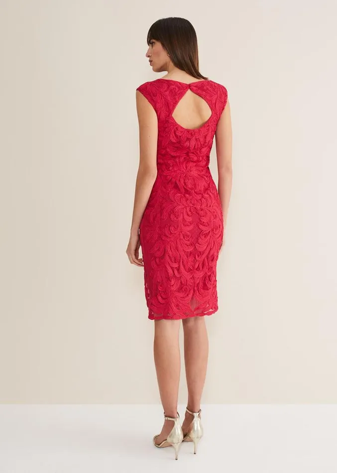Tania Tapework Mini Dress Raspberry Women Phase Eight Dresses