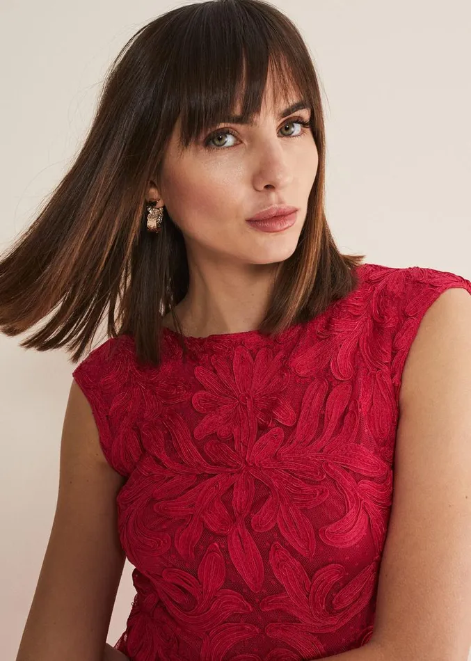 Tania Tapework Mini Dress Raspberry Women Phase Eight Dresses