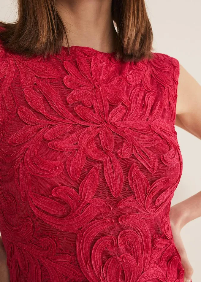 Tania Tapework Mini Dress Raspberry Women Phase Eight Dresses