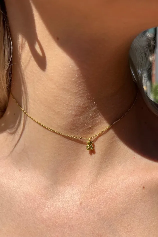 Teddy Bear Choker Gold Women Brandy Melville Jewelry