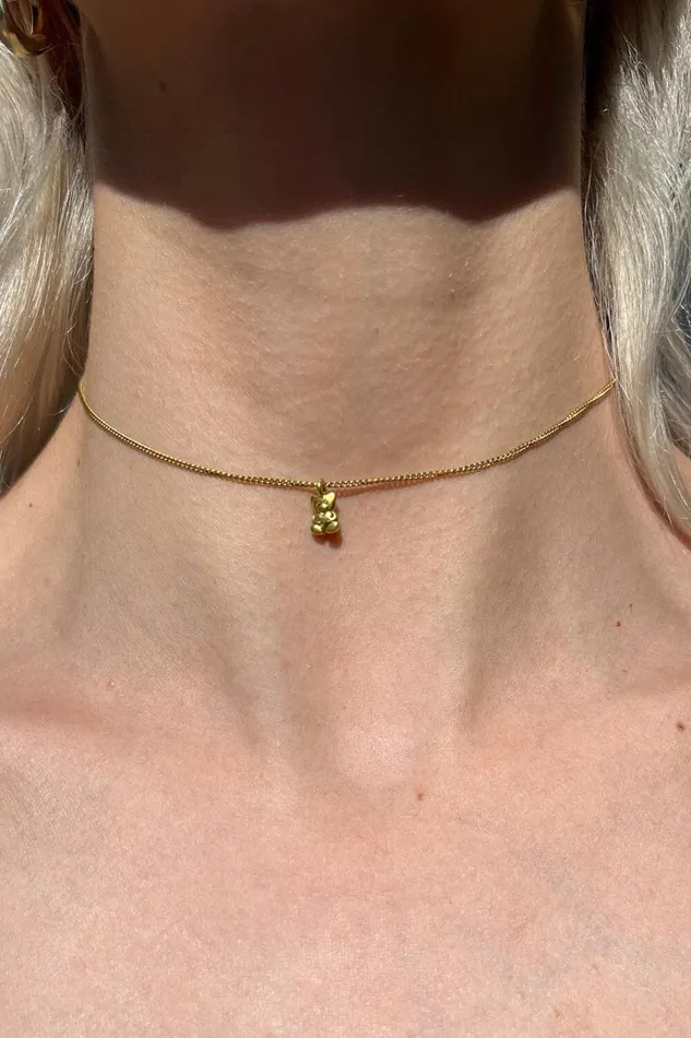 Teddy Bear Choker Gold Women Brandy Melville Jewelry
