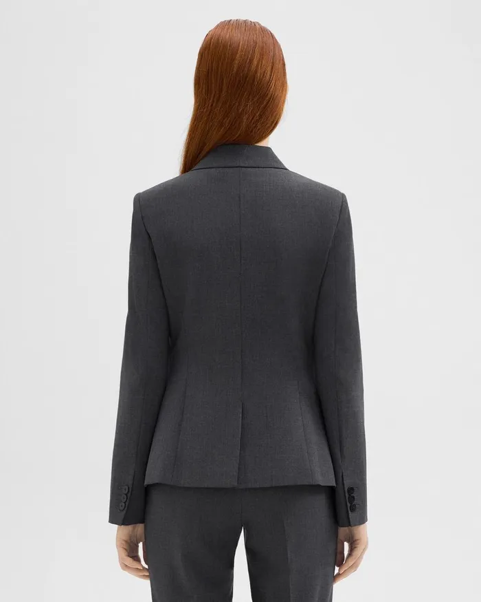 Theory Blazers Jackets Carissa Blazer In Good Wool Charcoal Melange 8211 Women