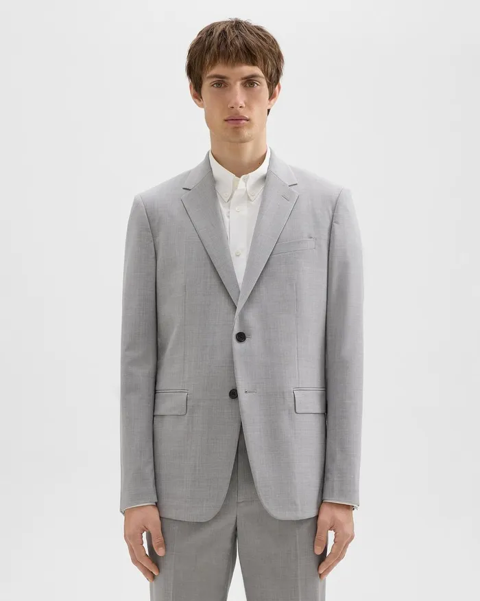 Theory Blazers Jackets Chambers Blazer In Stretch Wool Vapor Melange 8211 Men