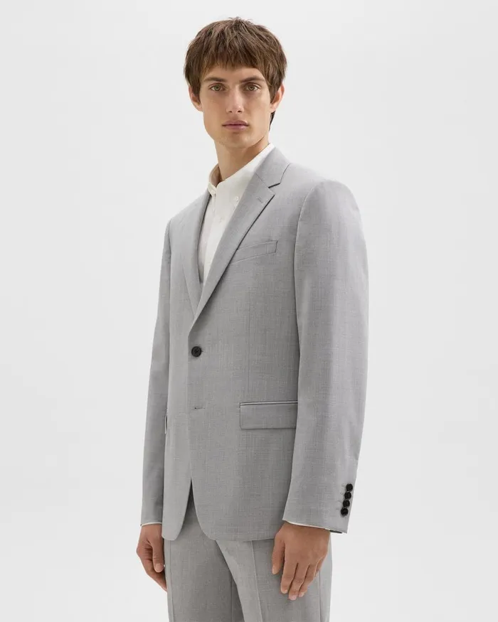 Theory Blazers Jackets Chambers Blazer In Stretch Wool Vapor Melange 8211 Men