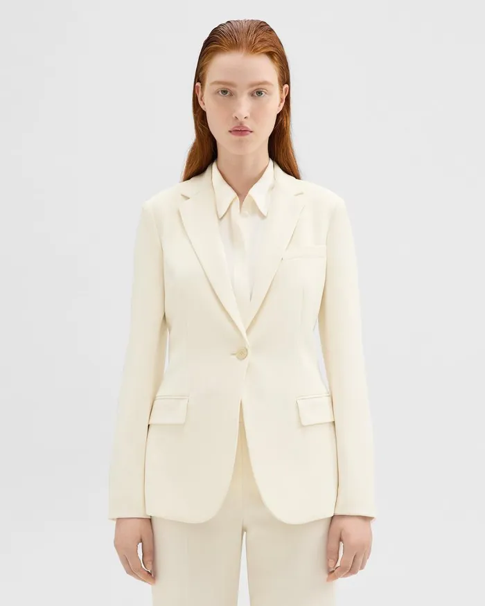 Theory Blazers Jackets Staple Blazer In Admiral Crepe Rice 8211 Women