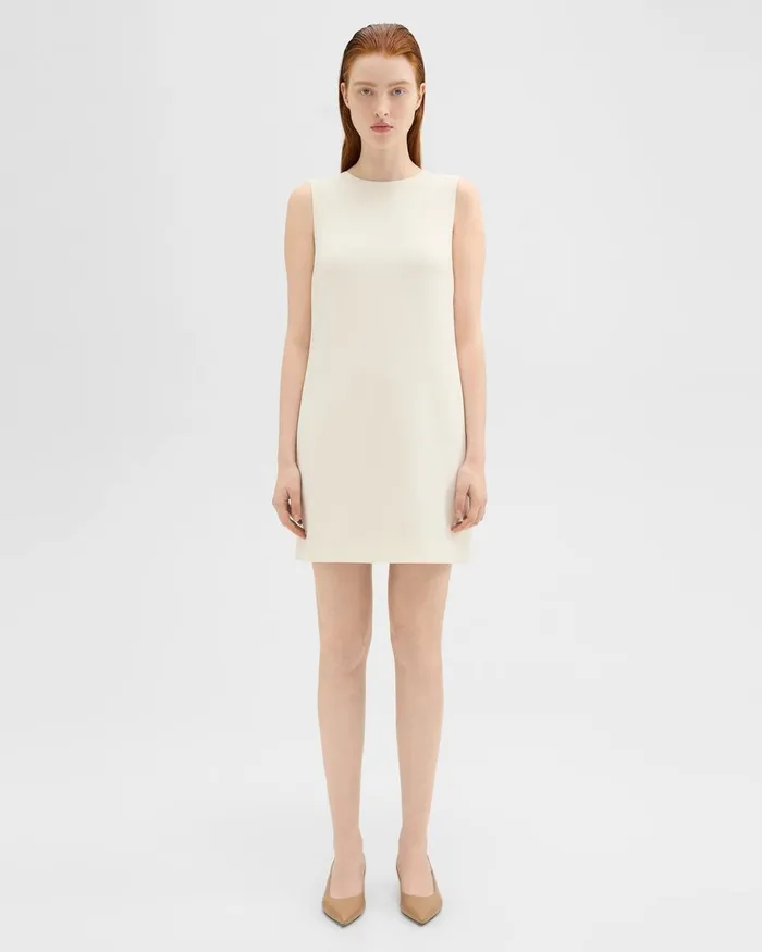 Theory Dresses Shift Dress In Admiral Crepe Rice 8211 Women
