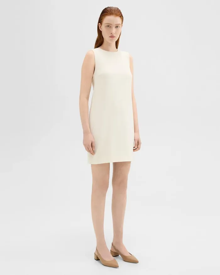 Theory Dresses Shift Dress In Admiral Crepe Rice 8211 Women