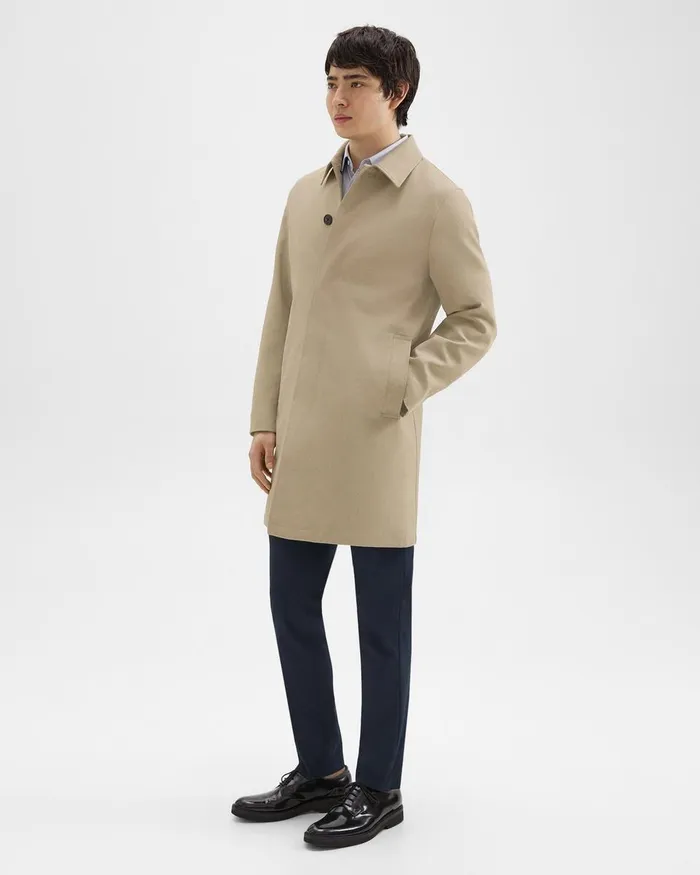 Theory Outerwear Car Coat In Cotton Twill Khaki 8211 Men
